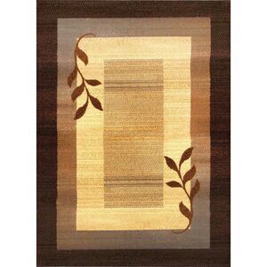 Home Dynamix Geometric Brown Beige Modern 4x6 Area Rug Leaves Carpet - Actual 3'